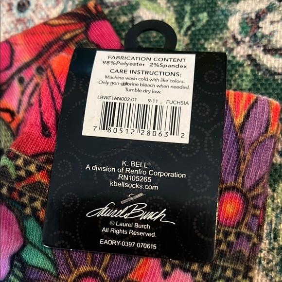 Laurel Burch Colorful Floral Women's Knee High Socks - Picture 2 of 3